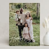 "Monoline Lettering" - Holiday Cards in Sparkler by Erin German - Front