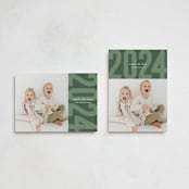 "Modern Year" - Holiday Cards in Emerald by Sarah Cohn - Photo Orientation Options
