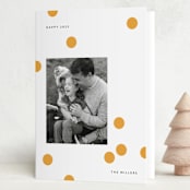"Happy Dots" - Holiday Cards in Sunny by Sumak Studio - Folded Card