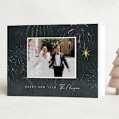 "Sparkle" - Holiday Cards in Noir by Elly - Folded Card