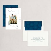 "Statement Cheers" - Holiday Cards in Navy by Hooray Creative - Assembled