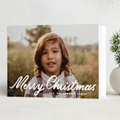 "Retro Christmas" - Holiday Cards in Snow by Up Up Creative - Folded Card