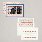 "Party Squiggle" - Holiday Cards in Papaya by Blustery August - Assembled