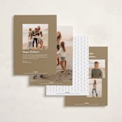 "Minimalist New Year" - Holiday Cards in Caramel by Ana de Sousa - Back of Card Options