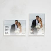 "New Mr. and Mrs." - Holiday Cards in Ebony by Andrea Cernin - Photo Orientation Options