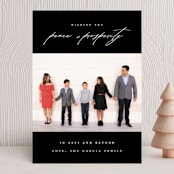 "Peace And Prosperity" - Holiday Cards in Onyx by Up Up Creative - Front