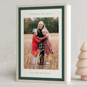"Modern striped frame" - Holiday Cards in Forest by Jackie Crawford - Folded Card