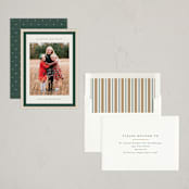 "Modern striped frame" - Holiday Cards in Forest by Jackie Crawford - Assembled