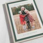 "Modern striped frame" - Holiday Cards in Forest by Jackie Crawford - Detail