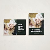"Pretty Please" - Holiday Cards in Onyx by Robert and Stella - Photo Orientation Options