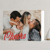 "vintage script" - Holiday Cards in Poinsettia by Morgan Kendall - Folded Card