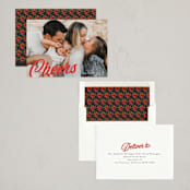 "vintage script" - Holiday Cards in Poinsettia by Morgan Kendall - Assembled