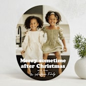 "Sometime" - Holiday Cards in Snowflake by Hudson meet Rose - Front