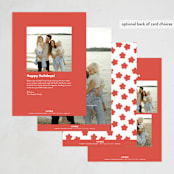 "Hello" - Holiday Cards in Berry by Megan Davis - Back of Card Options