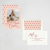 "Meringue" - Holiday Cards in Candied Grapefruit by Megan Davis - Assembled