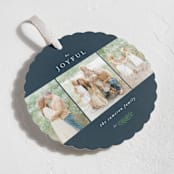 "Be Joyful" - Holiday Ornament Cards in Navy by Kelly Schmidt - Detail