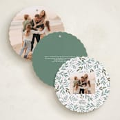 "Pine Wreath" - Holiday Ornament Cards in Snowfall by Alethea and Ruth - Back of Card Options