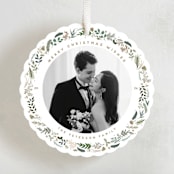 "Petite Botanicals" - Holiday Ornament Cards in Sugar Cookie by Susan Moyal - Front