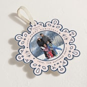 "Ornate" - Holiday Ornament Cards in Navy by Jennifer Lew - Detail