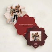 "gentle greenery" - Holiday Ornament Cards in Berry by Anastasia Makarova - Back of Card Options