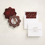 "gentle greenery" - Holiday Ornament Cards in Berry by Anastasia Makarova - Assembled