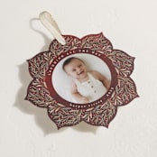 "gentle greenery" - Holiday Ornament Cards in Berry by Anastasia Makarova - Detail