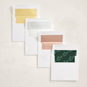 "Flourish Wreath" - Holiday Ornament Cards in Pine by Elly - Envelope Liner Options