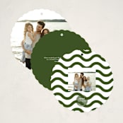 "Bouncy" - Holiday Ornament Cards in Pine by Up Up Creative - Back of Card Options