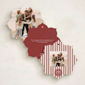 "Bow Ornament" - Holiday Ornament Cards in Cranberry by Jenna Holcomb - Back of Card Options