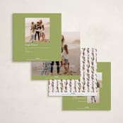 "Garland Border" - Foil-Pressed Holiday Photo Mount Cards in Mint by Alethea and Ruth - Back of Card Options