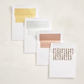 "Garland Border" - Foil-Pressed Holiday Photo Mount Cards in Mint by Alethea and Ruth - Envelope Liner Options