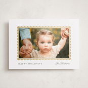 "Coquille" - Foil-Pressed Holiday Photo Mount Cards in Snow by Kaydi Bishop - Front