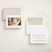 "Coquille" - Foil-Pressed Holiday Photo Mount Cards in Snow by Kaydi Bishop - Assembled