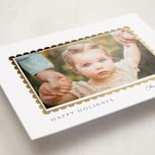 "Coquille" - Foil-Pressed Holiday Photo Mount Cards in Snow by Kaydi Bishop - Premium Photo Paper Mounted on Card