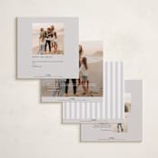 "Album View" - Foil-Pressed Holiday Photo Mount Cards in Snow by Everett Paper Goods - Back of Card Options