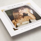 "Album View" - Foil-Pressed Holiday Photo Mount Cards in Snow by Everett Paper Goods - Premium Photo Paper Mounted on Card