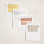 "Christmas Keepsake" - Foil-Pressed Holiday Photo Mount Cards in Pine by Robert and Stella - Envelope Liner Options