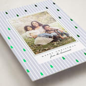 "Stripe Trees" - Foil-Pressed Holiday Photo Mount Cards in Glacier by Everett Paper Goods - Premium Photo Paper Mounted on Card