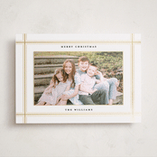 "Kensington" - Foil-Pressed Holiday Photo Mount Cards in Snow by Robert and Stella - Front