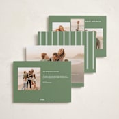 "Kensington" - Foil-Pressed Holiday Photo Mount Cards in Snow by Robert and Stella - Back of Card Options