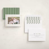 "Kensington" - Foil-Pressed Holiday Photo Mount Cards in Snow by Robert and Stella - Assembled