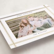 "Kensington" - Foil-Pressed Holiday Photo Mount Cards in Snow by Robert and Stella - Premium Photo Paper Mounted on Card