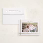"Kensington" - Foil-Pressed Holiday Photo Mount Cards in Snow by Robert and Stella - Card with Envelope