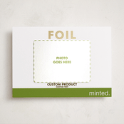 "Portrait Custom" - Foil-Pressed Holiday Photo Mount Cards in Charcoal by Minted Custom - Front