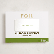 "Portrait Custom" - Foil-Pressed Holiday Photo Mount Cards in Charcoal by Minted Custom - Front