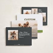 "Portrait Custom" - Foil-Pressed Holiday Photo Mount Cards in Charcoal by Minted Custom - Back of Card Options