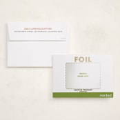 "Portrait Custom" - Foil-Pressed Holiday Photo Mount Cards in Charcoal by Minted Custom - Card with Envelope