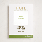 "Portrait Custom" - Foil-Pressed Holiday Photo Mount Cards in Charcoal by Minted Custom - Front