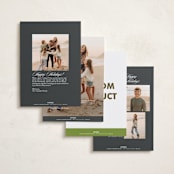 "Portrait Custom" - Foil-Pressed Holiday Photo Mount Cards in Charcoal by Minted Custom - Back of Card Options