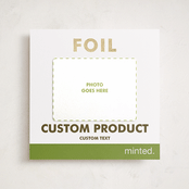 "Portrait Custom" - Foil-Pressed Holiday Photo Mount Cards in Charcoal by Minted Custom - Front